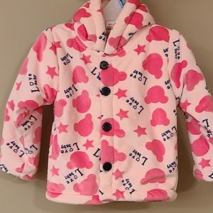 Very soft plush lined hooded button up sweater/jacket